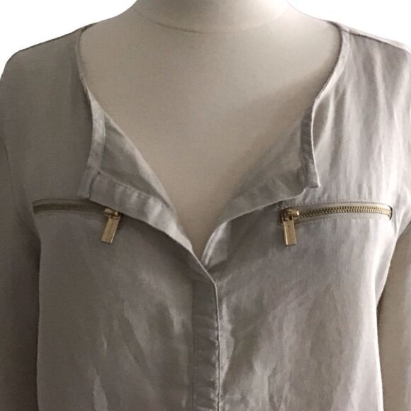Ellen Tracy 100% Linen Tunic Top - Picture 2 of 5